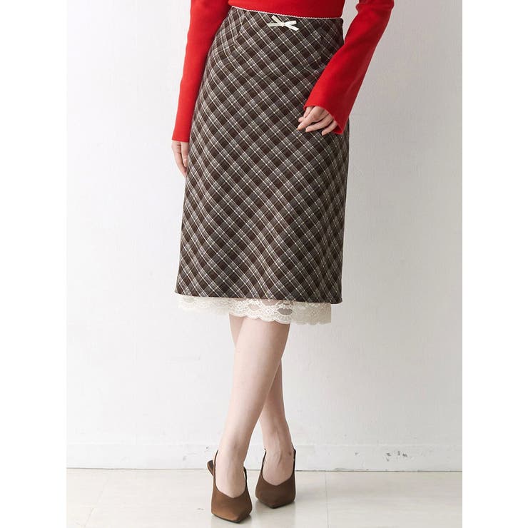 ダークブラウン | ハーフレングスタイトスカート | CALNAMUR