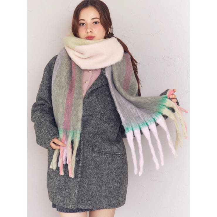 チェック柄大判マフラー | CALNAMUR | 詳細画像17 