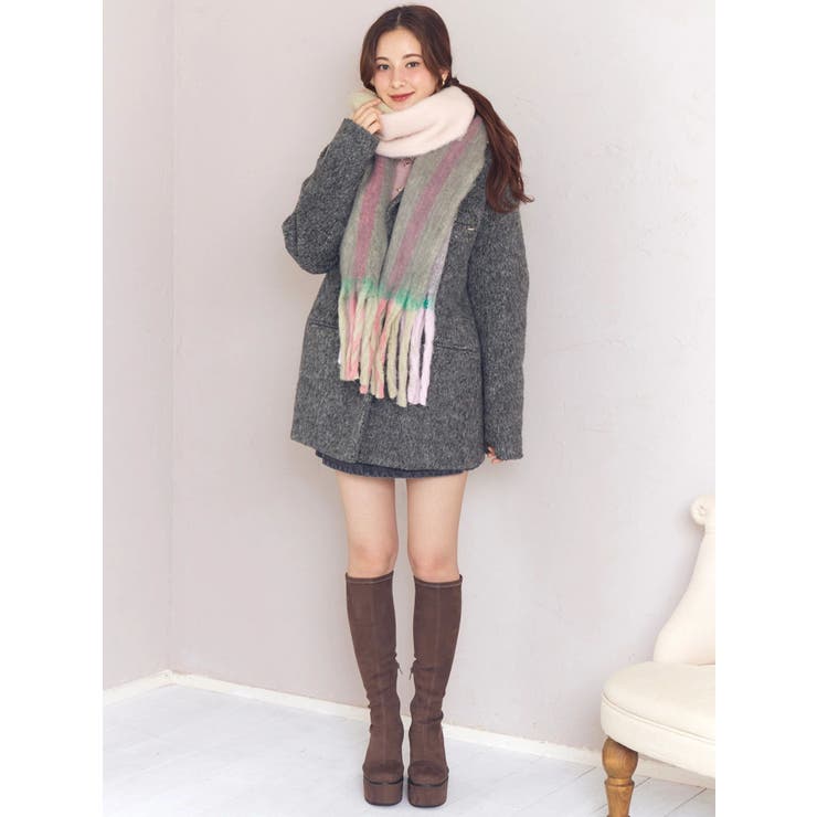 チェック柄大判マフラー | CALNAMUR | 詳細画像23 