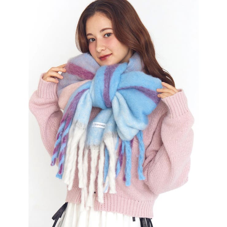 チェック柄大判マフラー | CALNAMUR | 詳細画像8 