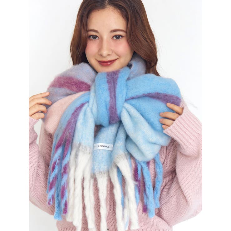 チェック柄大判マフラー | CALNAMUR | 詳細画像9 