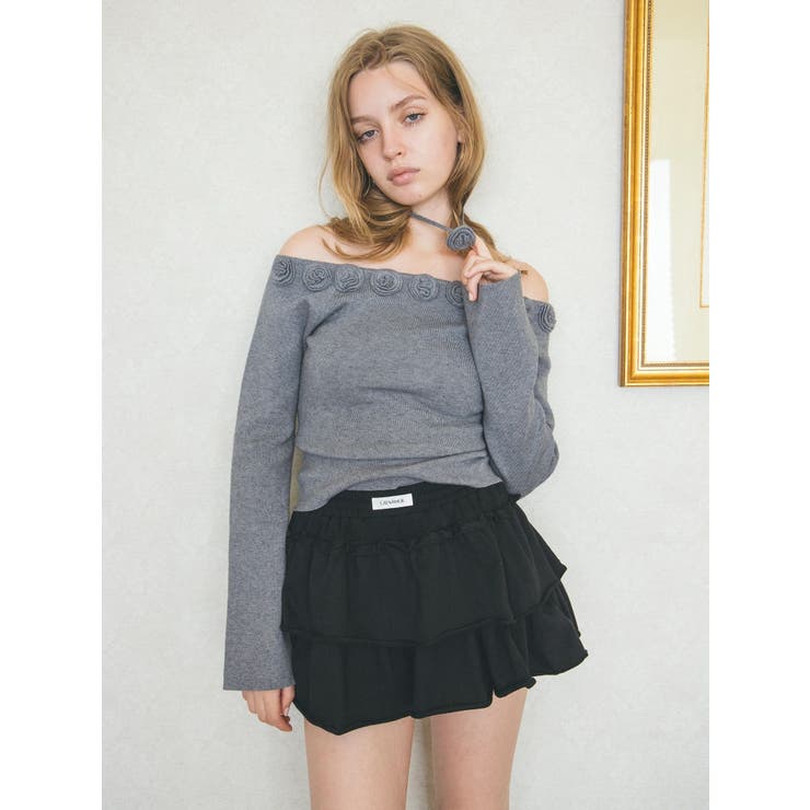 3Dローズチョーカー付きニット | CALNAMUR | 詳細画像12 