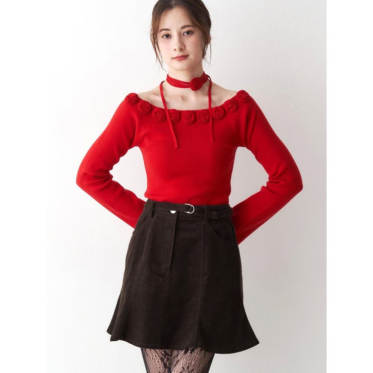 3Dローズチョーカー付きニット | CALNAMUR | 詳細画像17 