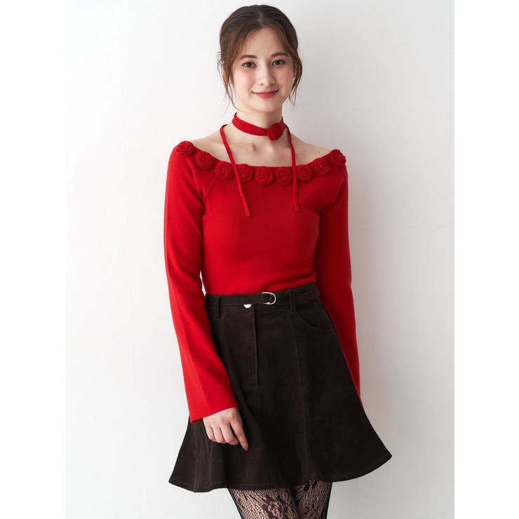 3Dローズチョーカー付きニット | CALNAMUR | 詳細画像19 