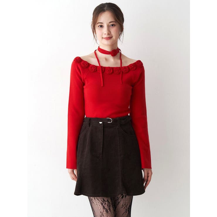 3Dローズチョーカー付きニット | CALNAMUR | 詳細画像21 