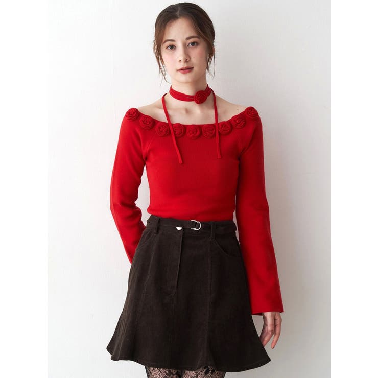 3Dローズチョーカー付きニット | CALNAMUR | 詳細画像22 