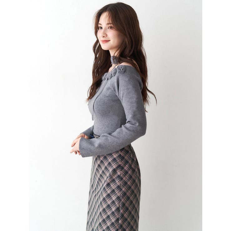 3Dローズチョーカー付きニット | CALNAMUR | 詳細画像28 