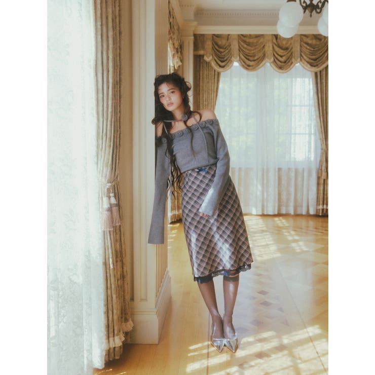 3Dローズチョーカー付きニット | CALNAMUR | 詳細画像4 