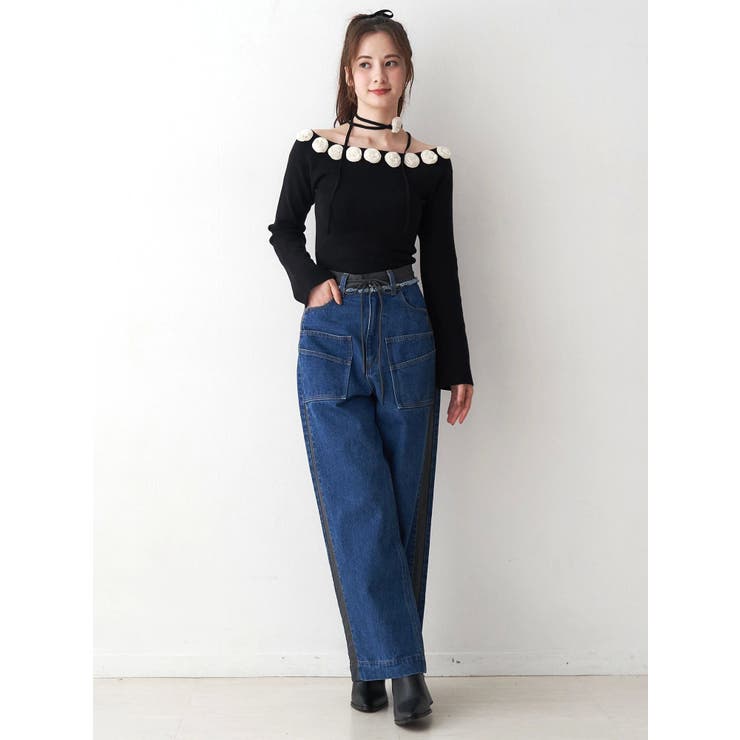 3Dローズチョーカー付きニット | CALNAMUR | 詳細画像46 