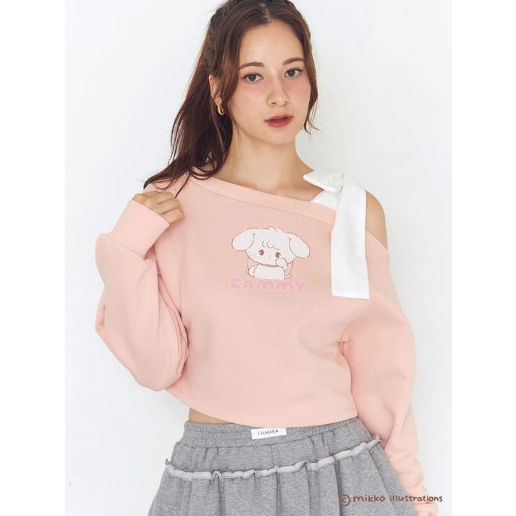 ピンク | 【mikkoコラボ】ワンショルダーリボンプルオーバー | CALNAMUR