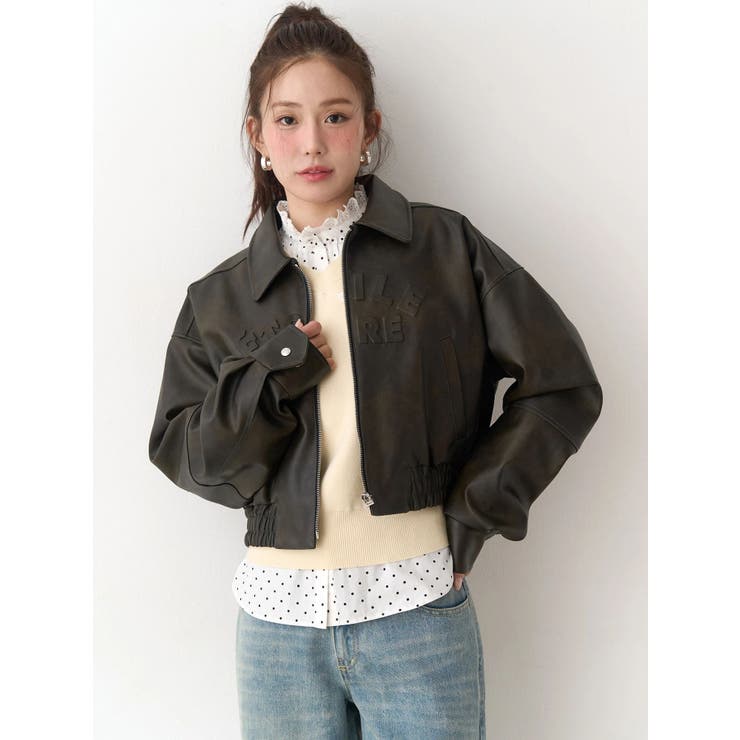 ヴィンテージフェイクレザーブルゾン | CALNAMUR | 詳細画像8 