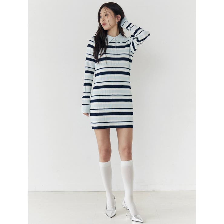 マルチボーダーポロニットワンピース | CALNAMUR | 詳細画像20 