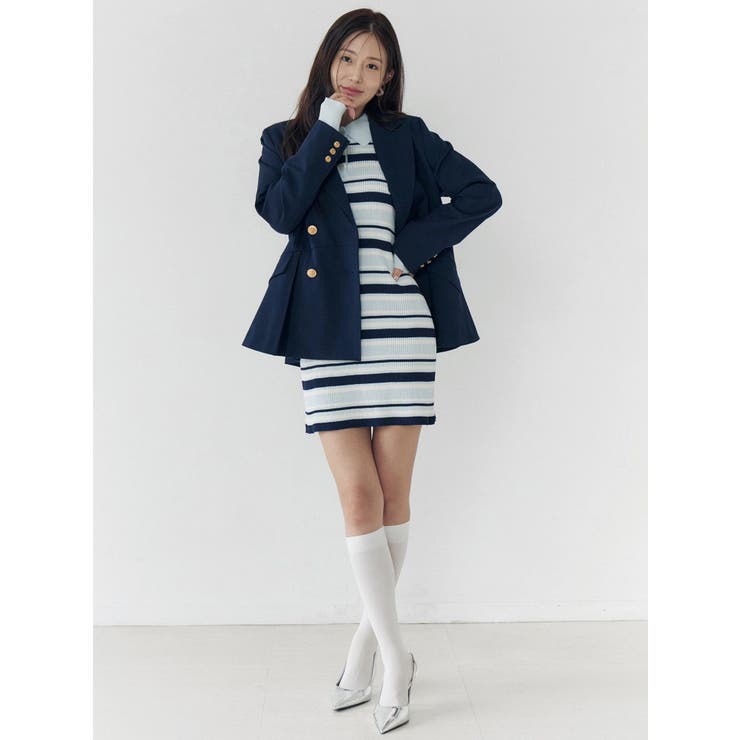 マルチボーダーポロニットワンピース | CALNAMUR | 詳細画像22 