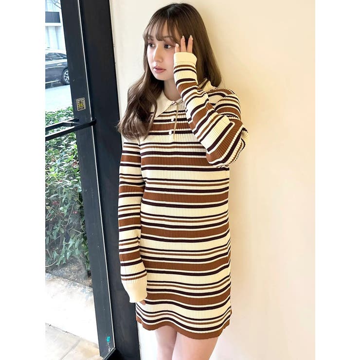 マルチボーダーポロニットワンピース | CALNAMUR | 詳細画像35 