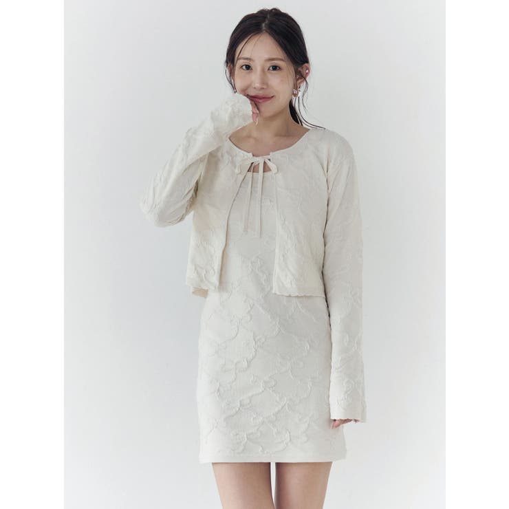 リボンジャガードキャミワンピース | CALNAMUR | 詳細画像1 