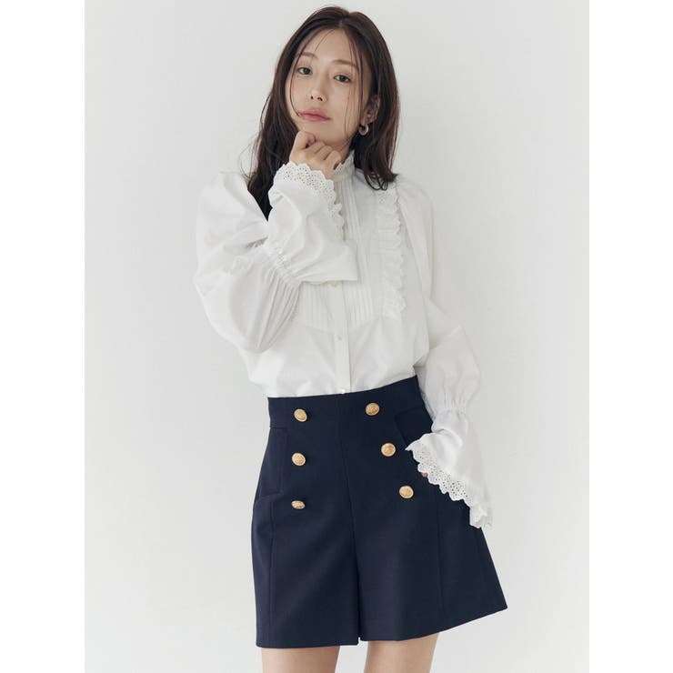 コットンフリルレースブラウス | CALNAMUR | 詳細画像18 