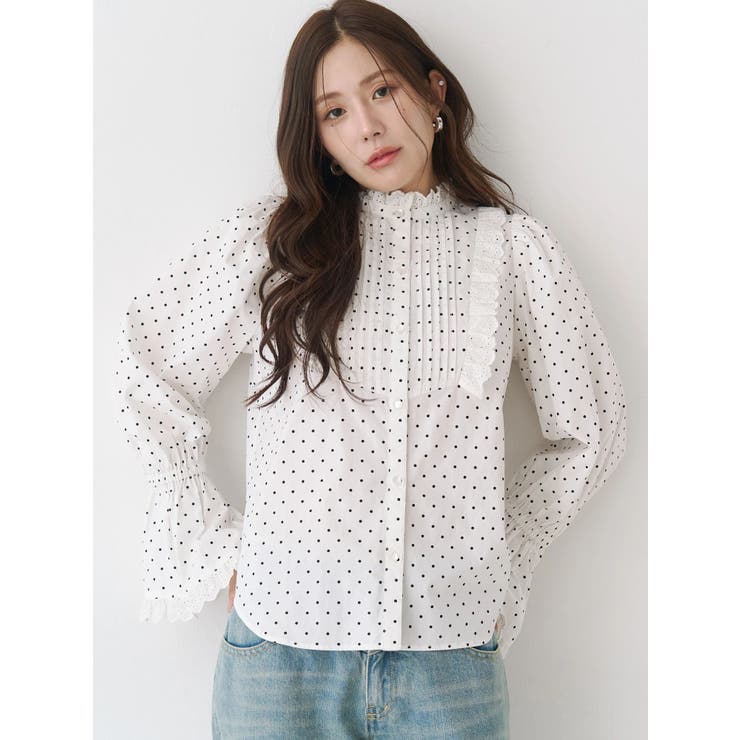 コットンフリルレースブラウス | CALNAMUR | 詳細画像2 