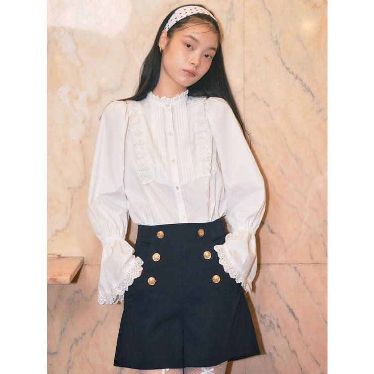 コットンフリルレースブラウス | CALNAMUR | 詳細画像3 