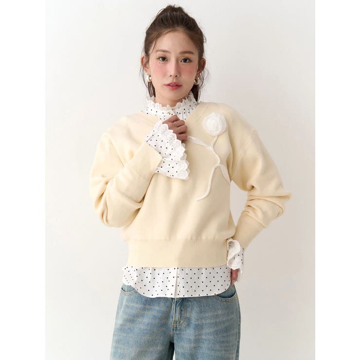 コットンフリルレースブラウス | CALNAMUR | 詳細画像36 