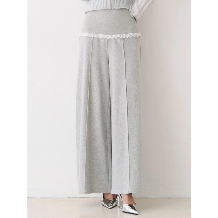 ライトグレー | 太リブベルトスウェットパンツ | CALNAMUR