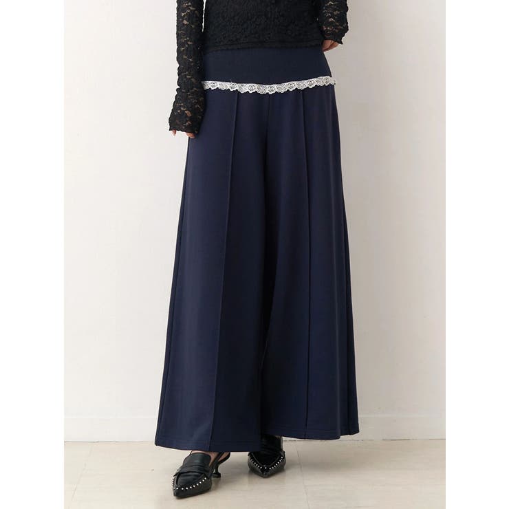 ネイビー | 太リブベルトスウェットパンツ | CALNAMUR