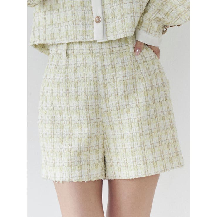 イエロー | バックポケットツイードショートパンツ | CALNAMUR