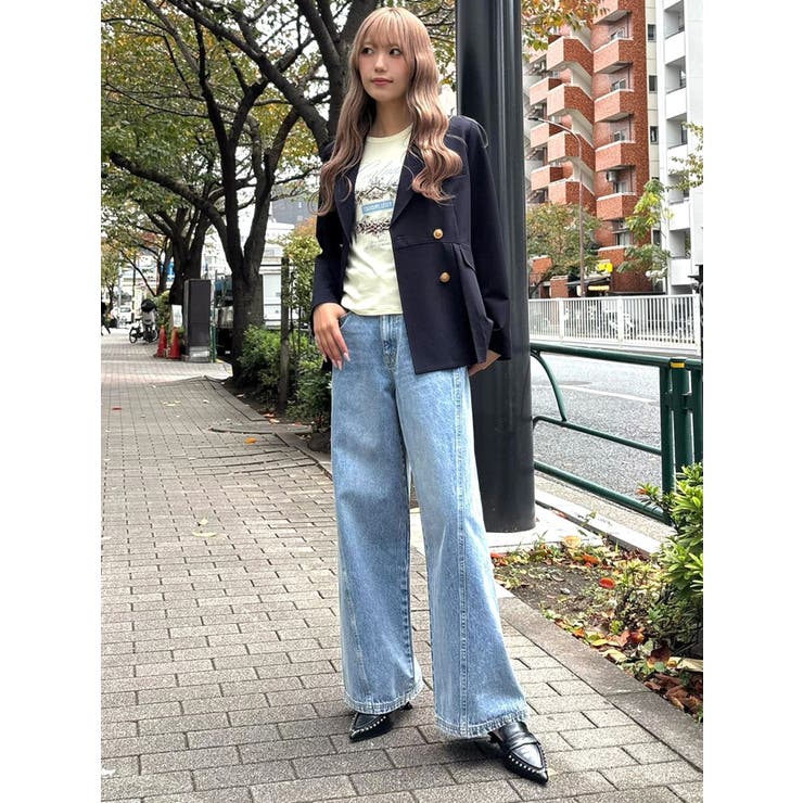 バックデザインワイドデニム | CALNAMUR | 詳細画像25 