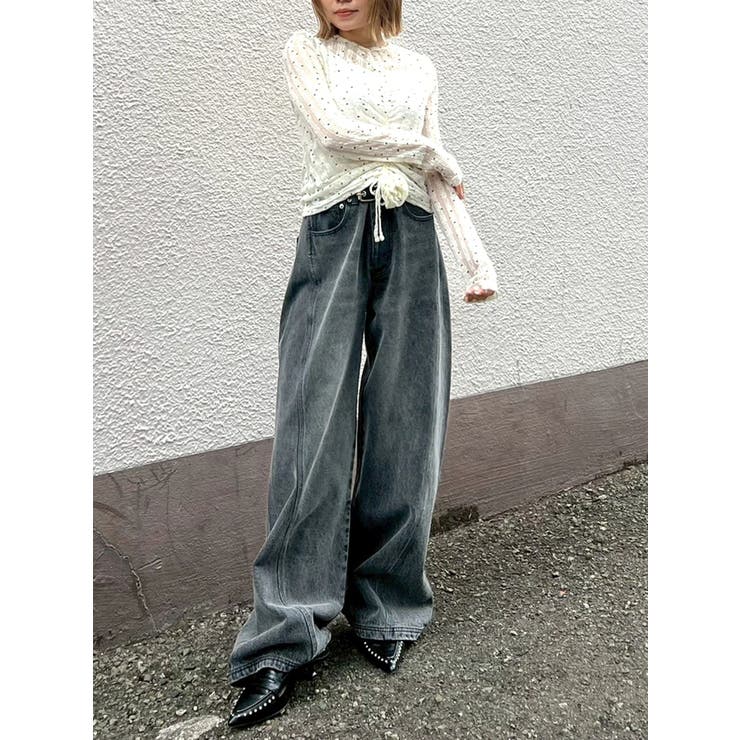 バックデザインワイドデニム | CALNAMUR | 詳細画像31 