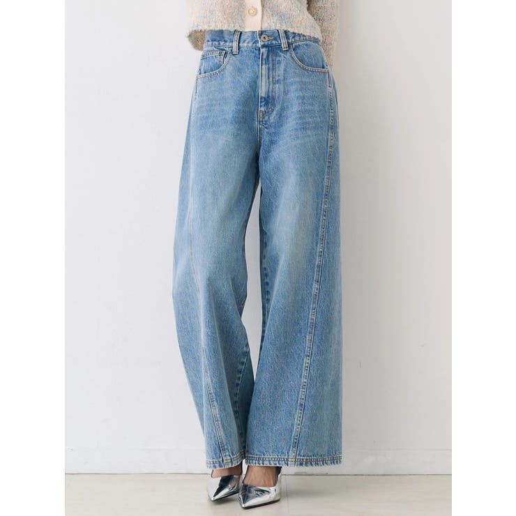 ブルー | バックデザインワイドデニム | CALNAMUR