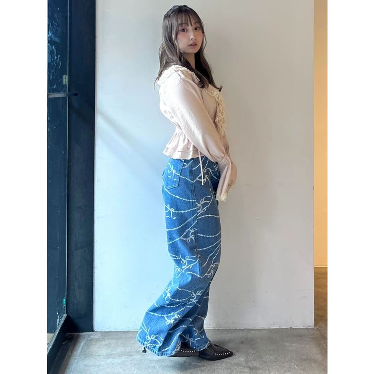 パールプリントデニムパンツ | CALNAMUR | 詳細画像18 