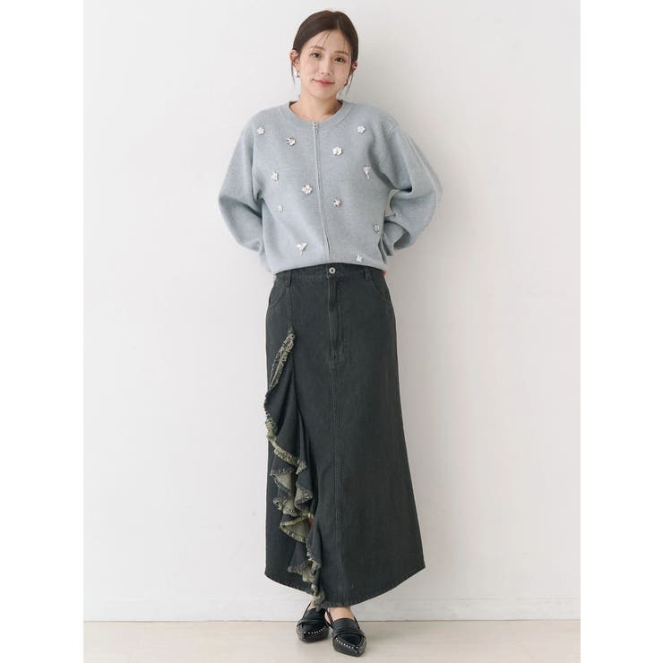 フリルスリットデニムミニスカート | CALNAMUR | 詳細画像5 