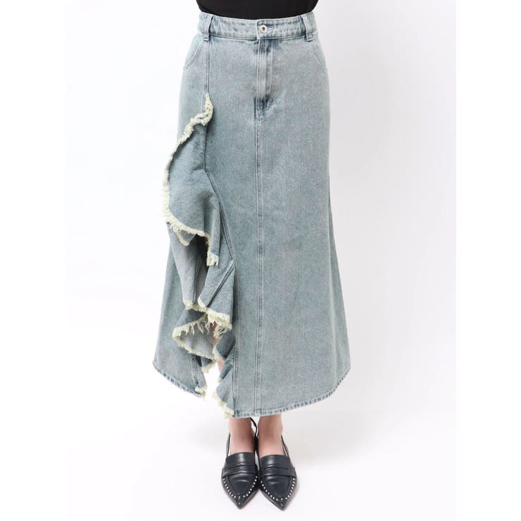 フリルスリットデニムミニスカート | CALNAMUR | 詳細画像9 