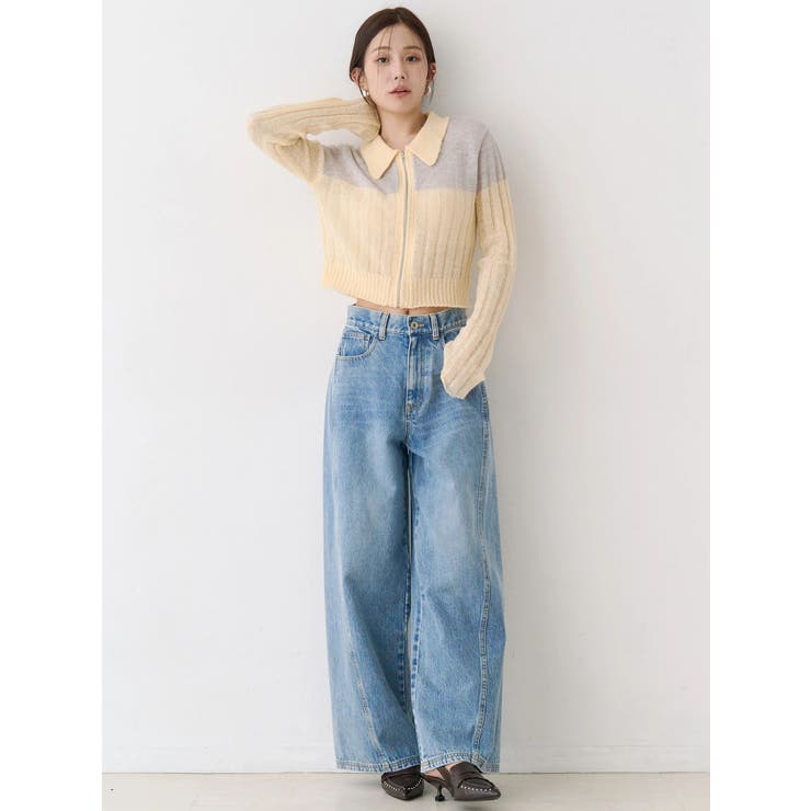 フロントジップバイカラーニット | CALNAMUR | 詳細画像19 