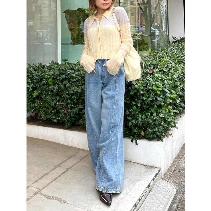 フロントジップバイカラーニット | CALNAMUR | 詳細画像31 