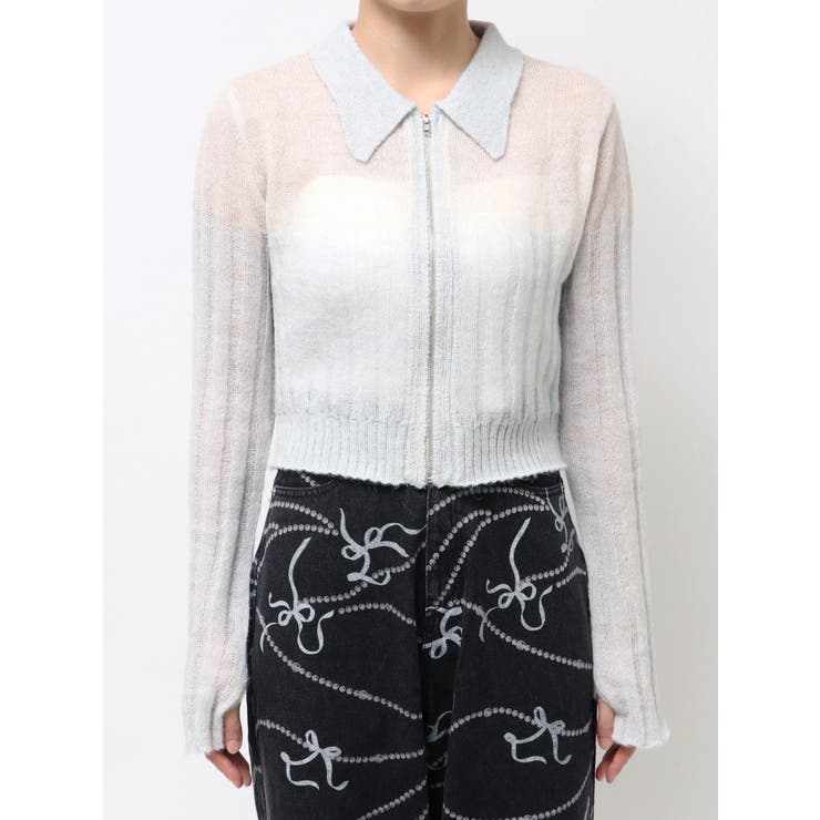 フロントジップバイカラーニット | CALNAMUR | 詳細画像33 