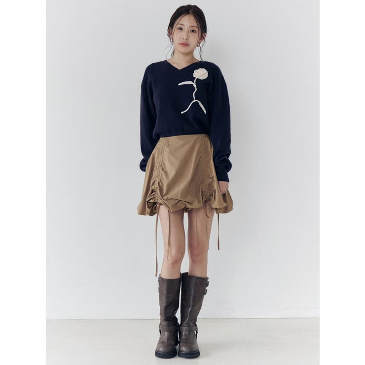 オーガンコサージュVネックニット | CALNAMUR | 詳細画像26 