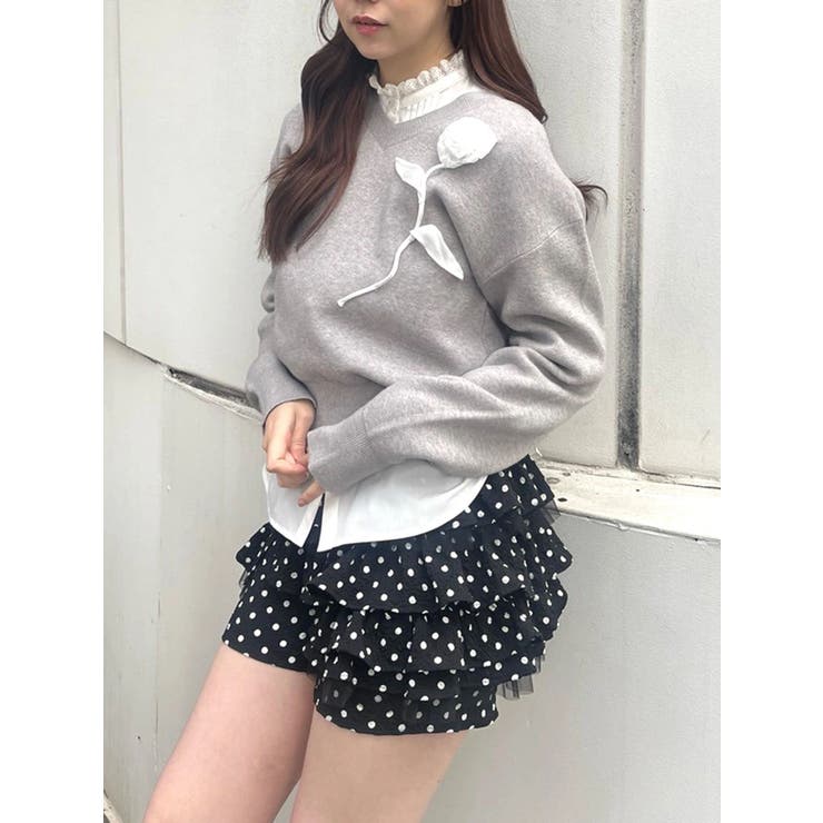 オーガンコサージュVネックニット | CALNAMUR | 詳細画像39 