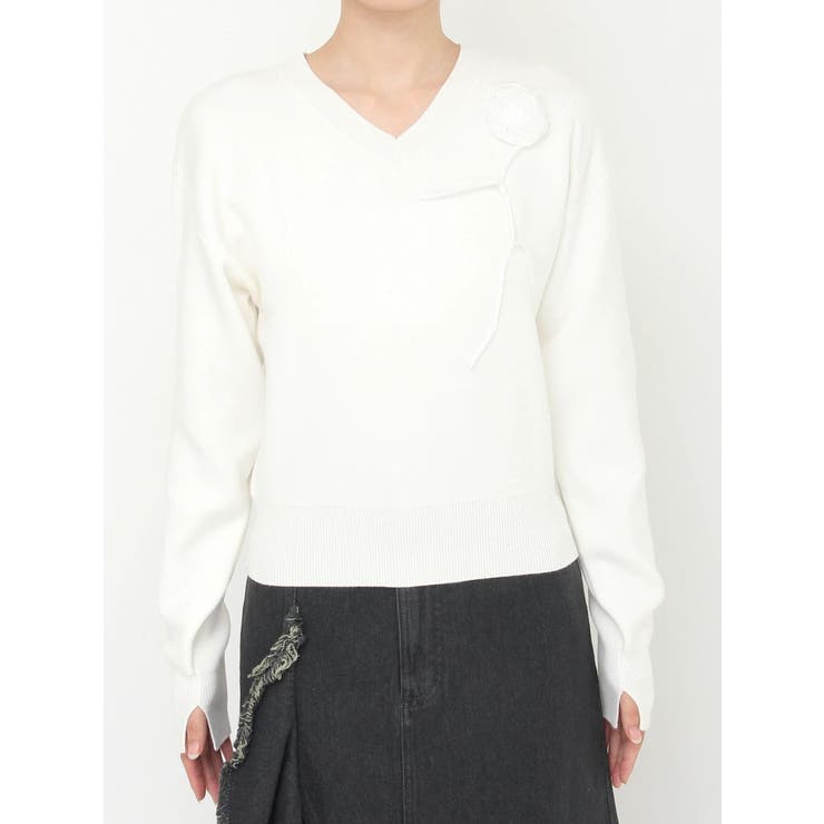 オーガンコサージュVネックニット | CALNAMUR | 詳細画像41 