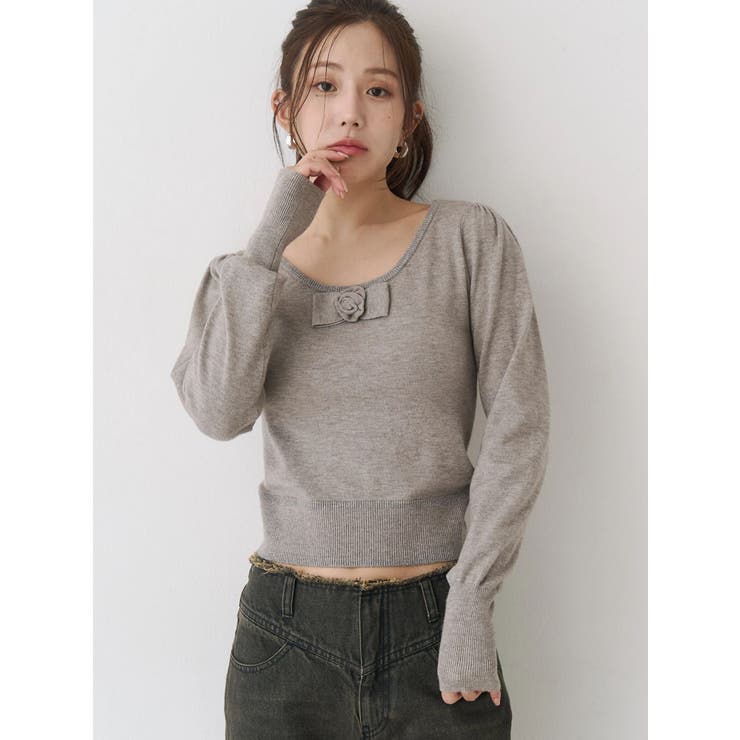 コサージュリボンコンパクトニット | CALNAMUR | 詳細画像12 