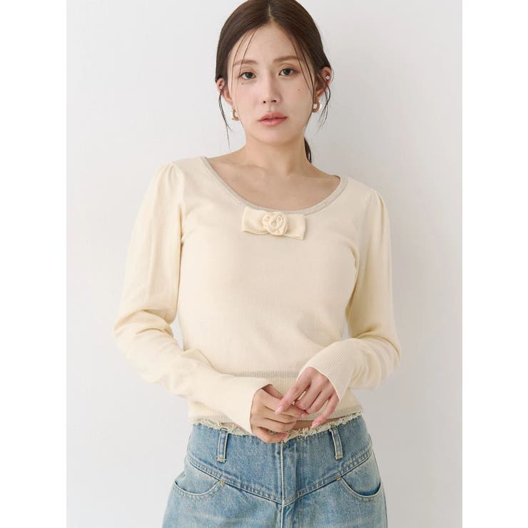 コサージュリボンコンパクトニット | CALNAMUR | 詳細画像5 