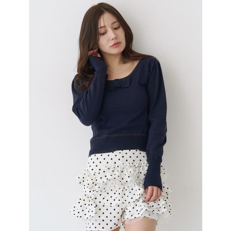 コサージュリボンコンパクトニット | CALNAMUR | 詳細画像8 