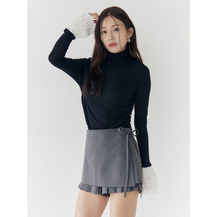 レーヨンハイネックドッキングトップス | CALNAMUR | 詳細画像3 