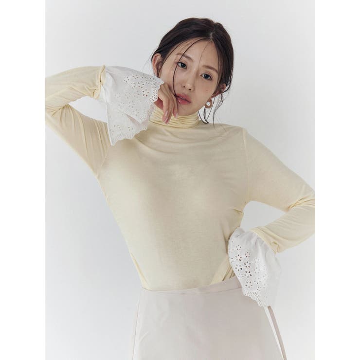 レーヨンハイネックドッキングトップス | CALNAMUR | 詳細画像6 