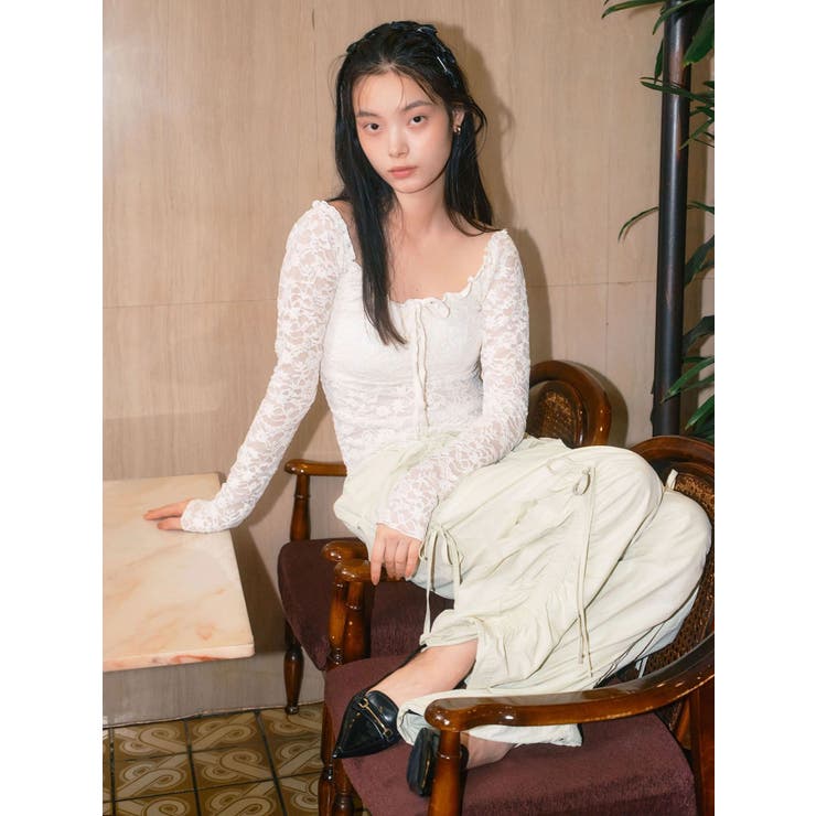 ピーチレースパットイントップス | CALNAMUR | 詳細画像1 