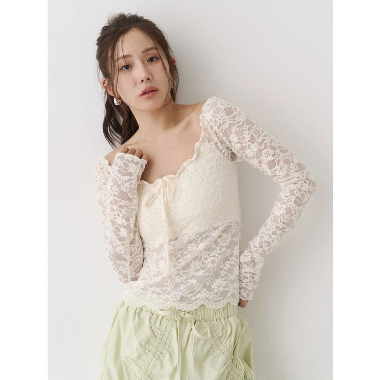 ピーチレースパットイントップス | CALNAMUR | 詳細画像12 