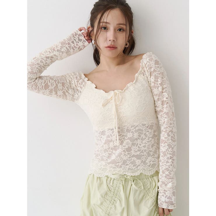 ピーチレースパットイントップス | CALNAMUR | 詳細画像14 