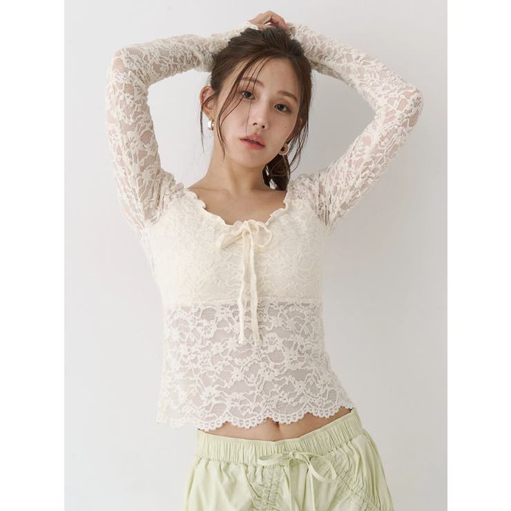 ピーチレースパットイントップス | CALNAMUR | 詳細画像15 