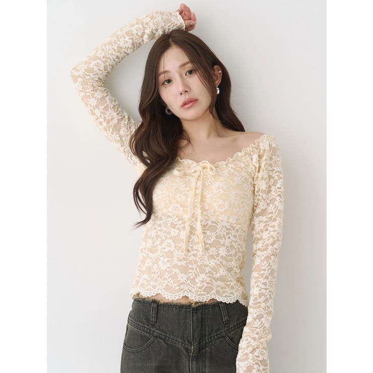 ピーチレースパットイントップス | CALNAMUR | 詳細画像5 