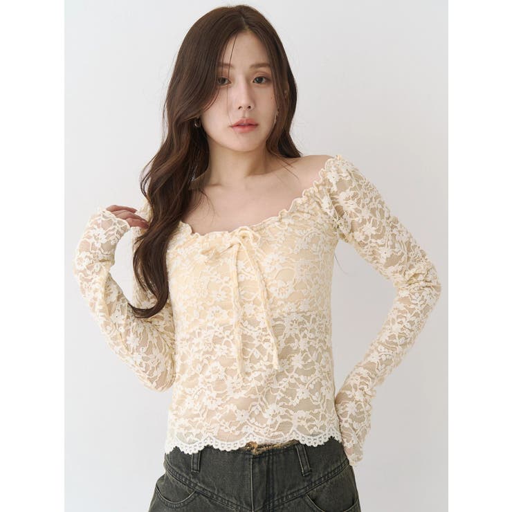 ピーチレースパットイントップス | CALNAMUR | 詳細画像7 