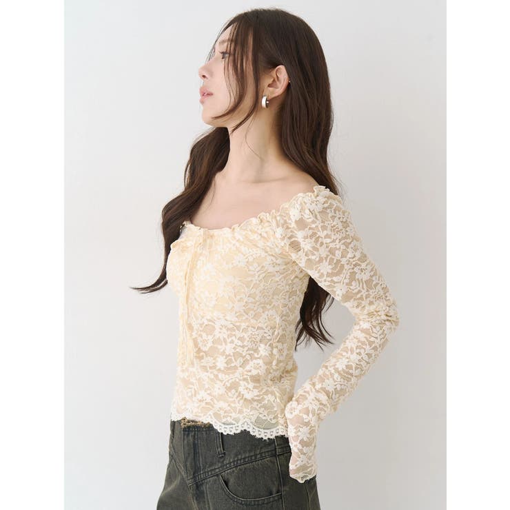 ピーチレースパットイントップス | CALNAMUR | 詳細画像8 